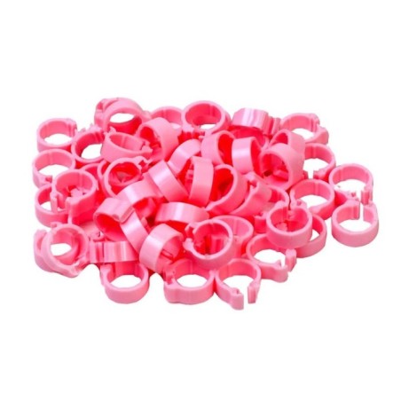 50 Anillas Ø8x8mm - Color rosa fluorescente